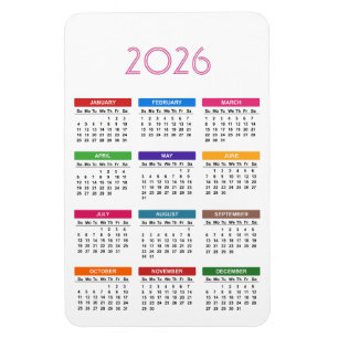 Magnet Flexible Calendrier personnalisé coloré 2021