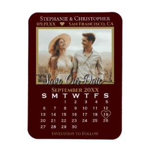 Magnet Flexible Calendrier photo Gold & Auburn Enregistrer notre d