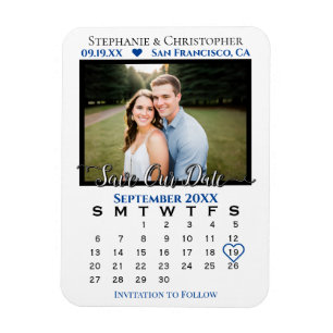Magnet Flexible Calendrier photo Marine & White Enregistrer notre