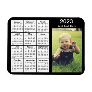 Magnet Flexible Calendrier photo Mini noir 2023