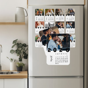 Magnet Flexible Calendrier Photo Minimaliste Moderne Août 2026