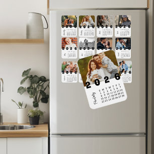 Magnet Flexible Calendrier Photo Minimaliste Moderne Février 2026