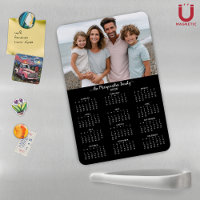 Calendrier photo moderne noir 2026 personnalisé