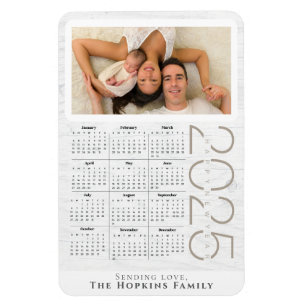 Magnet Flexible Calendrier photo personnalisé Aimant Neutre Bois b