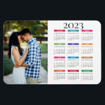 Magnet Flexible Calendrier photo personnalisé coloré 2023<br><div class="desc">Ajoutez votre photo préférée à afficher sur cet aimant de calendrier personnalisé. Calendriers pour votre réfrigérateur, espace bureau, dortoir, garage, atelier ou tout autre endroit à votre goût... ils affichent commodément tous les 12 mois de l'année sur un aimant compact (4x6 à 3x4) avec une image de votre choix. Choisissez...</div>