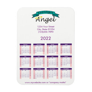 Magnet Flexible Calendrier violet de marque 2022