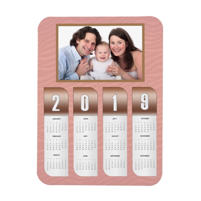 Magnet Flexible Calendriers photo personnalisés 2019 (Vertical)