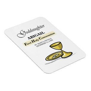 Magnet Flexible Calice de première communion de filleule personnal