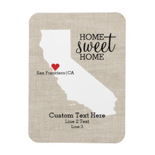 Magnet Flexible California State Love Home Sweet Home Carte person