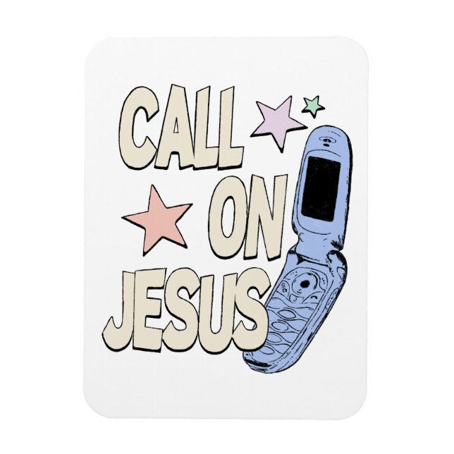 Magnet Flexible Call on Jesus – Retro Faith Design (Vertical)