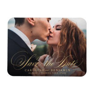 Magnet Flexible Calligraphie classique mariage photo enregistrer l