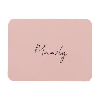 Magnet Flexible Calligraphie Élégant Rose Or Plaine Nom simple