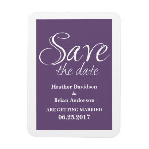 Magnet Flexible Calligraphie Enregistrer l'aimant de date, violet