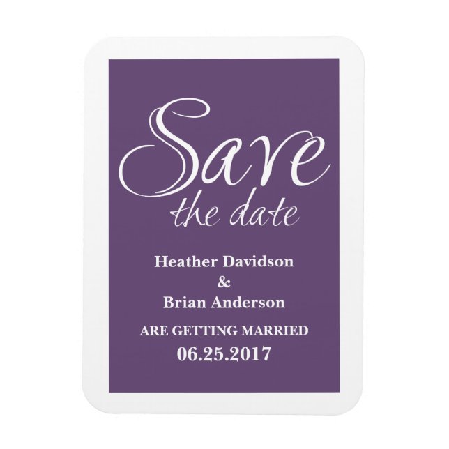 Magnet Flexible Calligraphie Enregistrer l'aimant de date, violet (Vertical)