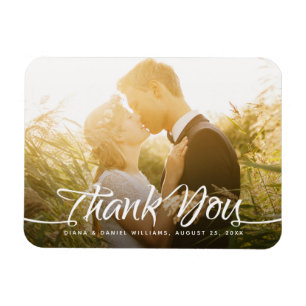 Magnet Flexible Calligraphie Mariage Merci photo personnalisée