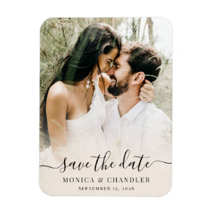 Magnet Flexible Calligraphie minimaliste Photo Enregistrer la date