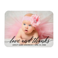 Calligraphie moderne Baby Love and Thanks Photo