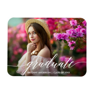 Magnet Flexible Calligraphie moderne Script Graduation Photo