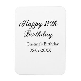 Magnet Flexible calligraphie simple minimum heureux 15e anniversai