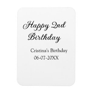 Magnet Flexible calligraphie simple minimum heureux 2e anniversair