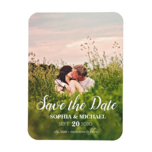 Magnet Flexible Calligraphy Save the Date Wedding Photo Aimant