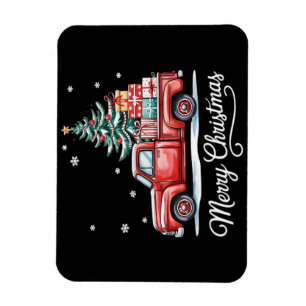 Magnet Flexible Camion de Noël joyeux drôle arbre essentiel