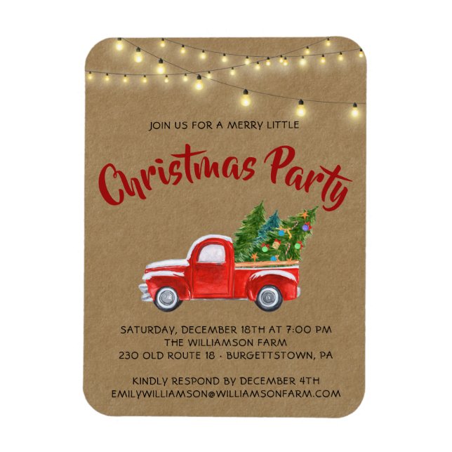 Magnet Flexible Camion De Noël Un Joyeux Petit Noël En (Vertical)