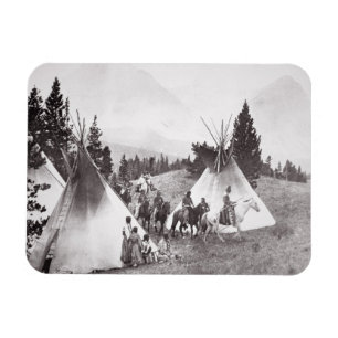 Magnet Flexible Camp de Teepee de Natif américain, Montana, c.190