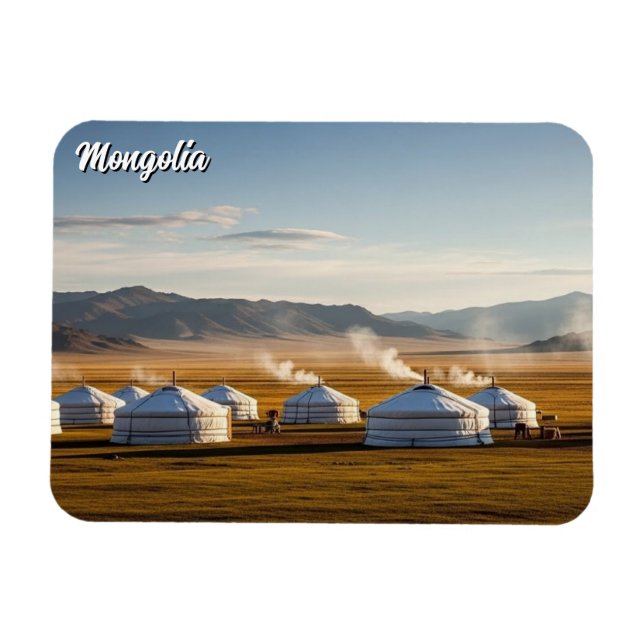 Magnet Flexible Campement de ger Mongolie Yourte Voyage (Horizontal)