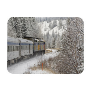 Magnet Flexible Canada, Alberta. Train de neige VIA Rail entre