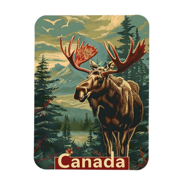 Magnet Flexible Canada Moose Vintage (Vertical)