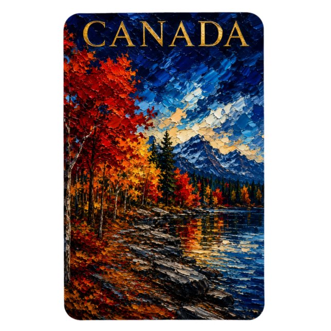 Magnet Flexible Canada Mountain Lake Art Souvenir (Vertical)