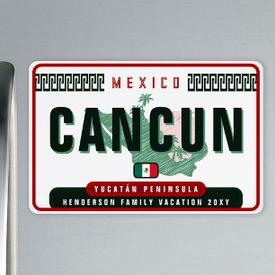 Magnet Flexible Cancún Mexique Palm Tree Vintage voyage Souvenir