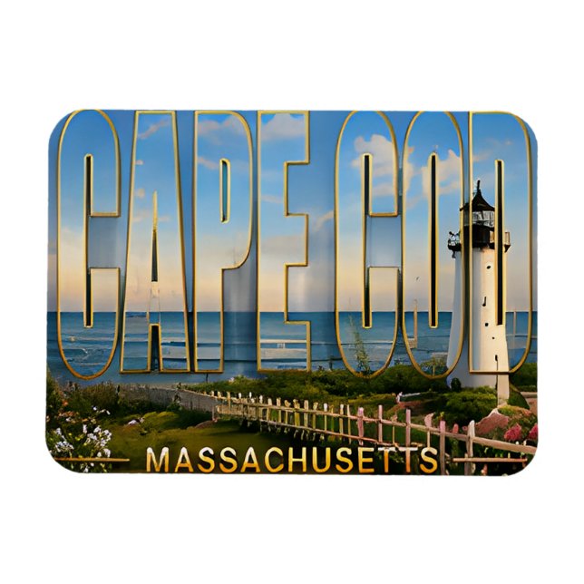 Magnet Flexible Cape Cod Massachusetts Phare Voyage Côtier (Horizontal)