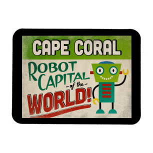 Magnet Flexible Cape Coral Florida Robot - Vintage amusant