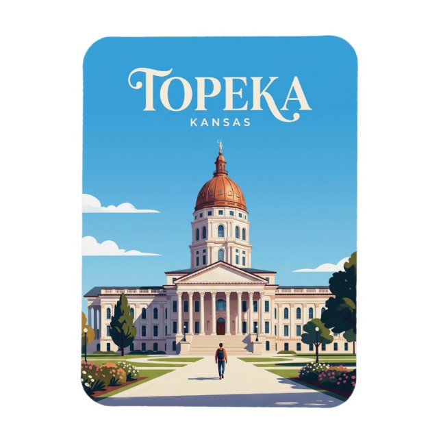Magnet Flexible Capitole de l'État du Kansas États-Unis (Vertical)