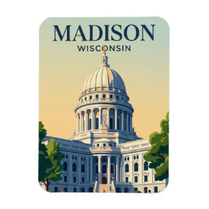 Magnet Flexible Capitole de l'État du Wisconsin Wisconsin