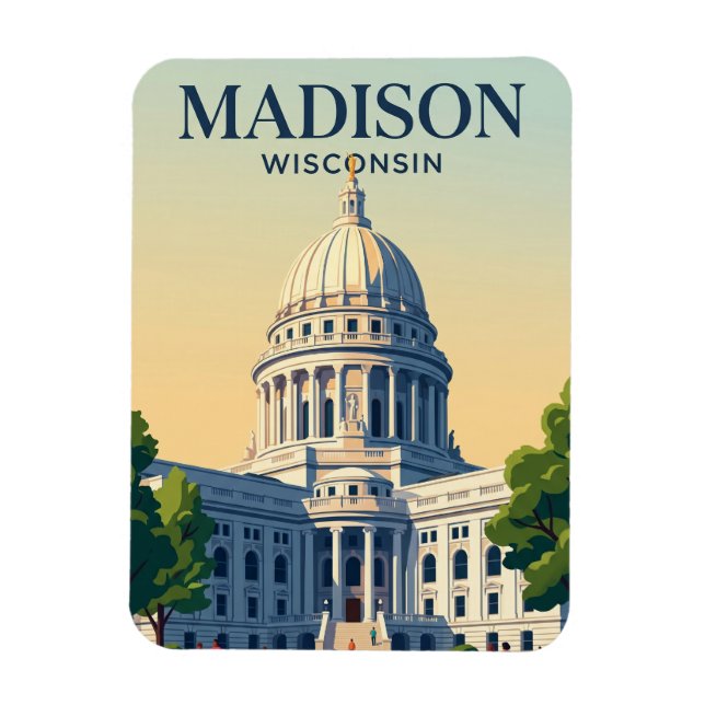 Magnet Flexible Capitole de l'État du Wisconsin Wisconsin (Vertical)