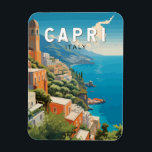 Magnet Flexible Capri Italie Travel Art Vintage<br><div class="desc">Capri conception de déplacement vectoriel rétro. Capri,  une île de la baie de Naples en Italie,  est réputée pour ses paysages accidentés.</div>