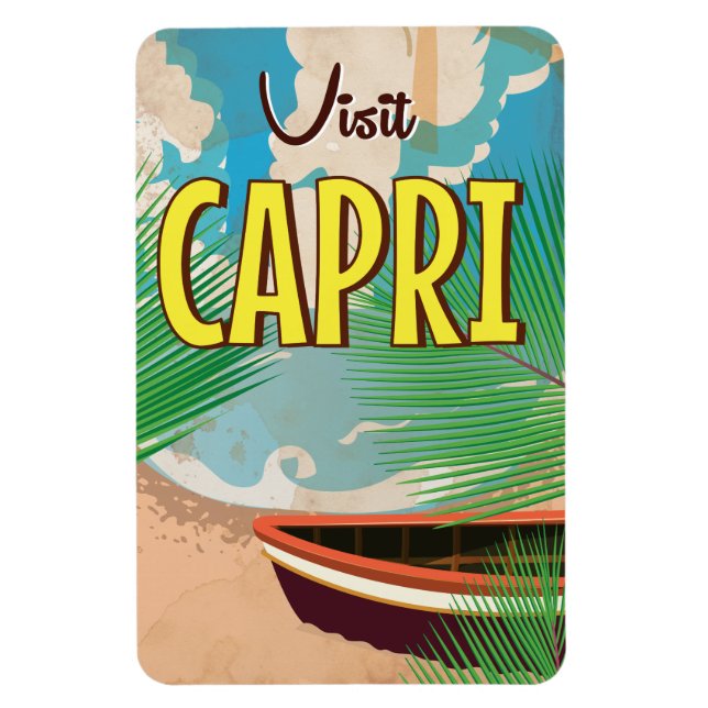 Magnet Flexible Capri vintage travel poster (Vertical)