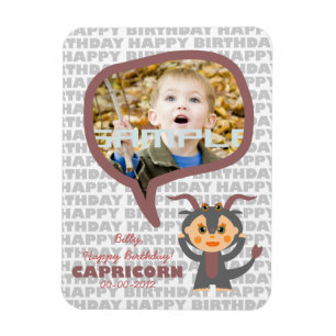 Magnet Flexible Capricorn Bonne garde d'anniversaire pour les enfa
