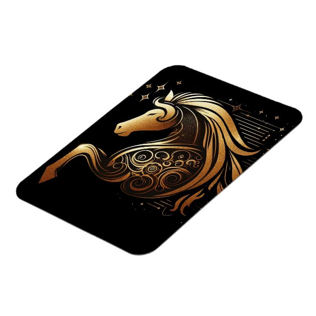 Magnet Flexible Capricorne Zodiaque Cheval Or Astrologie (Côté Gauche)