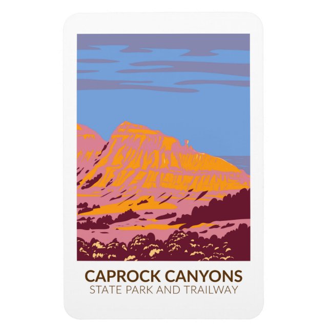 Magnet Flexible Caprock Canyons State Park et Trail Texas (Vertical)
