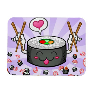 Magnet Flexible Caractère de dessin sushi Manger beaucoup de creve