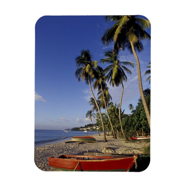 Magnet Flexible CARAÏBES, Grenade, St. George, Bateaux sur palmier (Vertical)