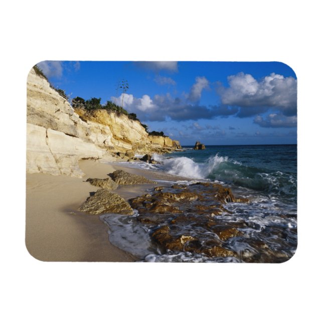 Magnet Flexible Caraïbes, Saint-Martin, Falaises à la plage de Cup (Horizontal)