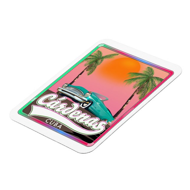 Magnet Flexible Cárdenas Cuba poster de voyage vintage (Côté Gauche)