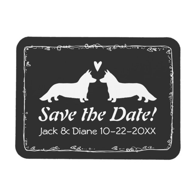 Magnet Flexible Cardigan Corgis  Mariage Faire-part de sauvegarde  (Horizontal)