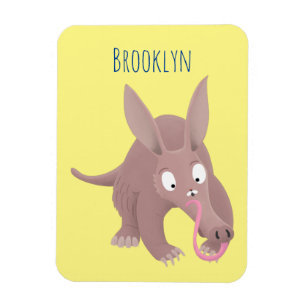 Magnet Flexible Caricature amusante de Aardvark