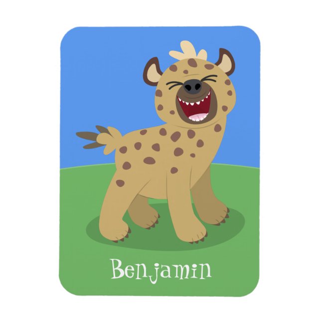 Magnet Flexible Caricature amusante hyena riant illustration (Vertical)